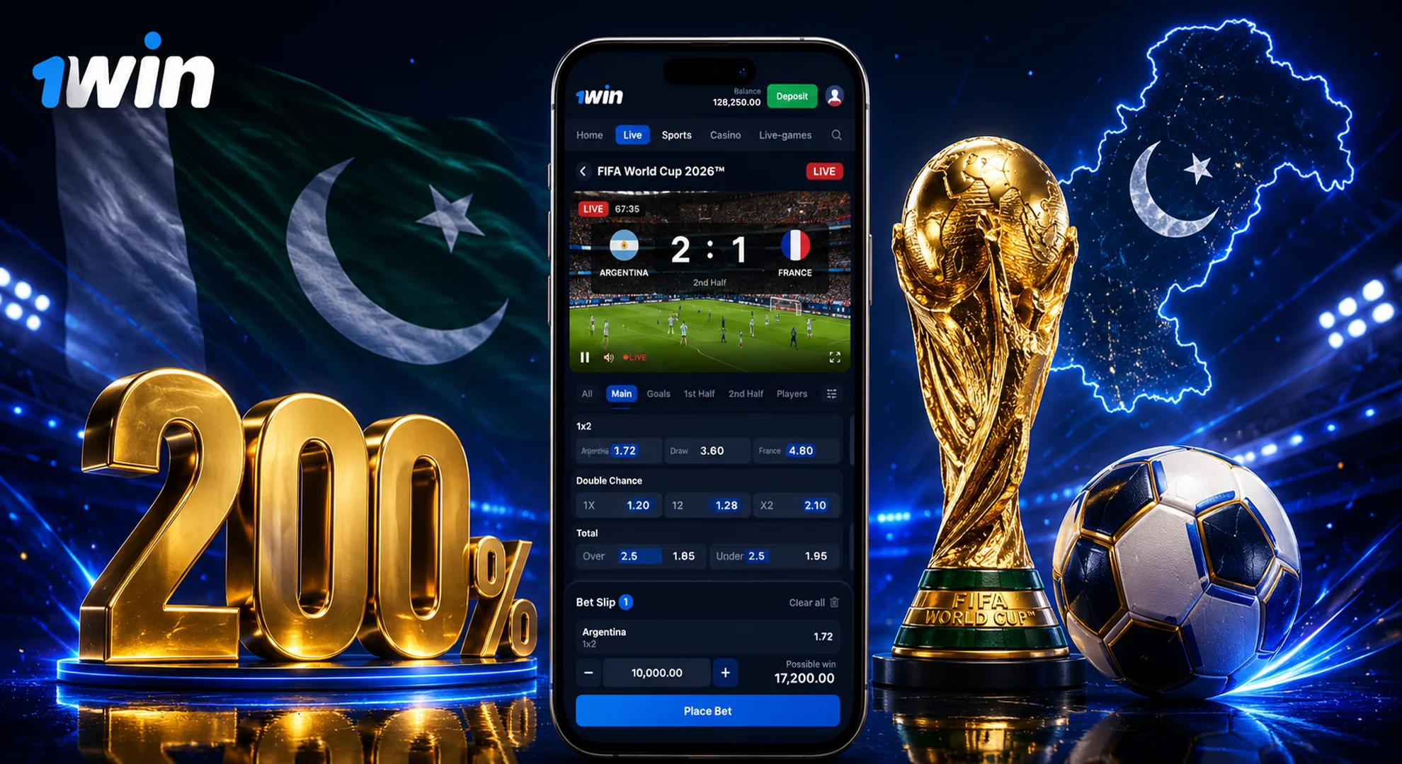 Special 1win bonus sport offer for FIFA World Cup 2026 matches in Pakistan