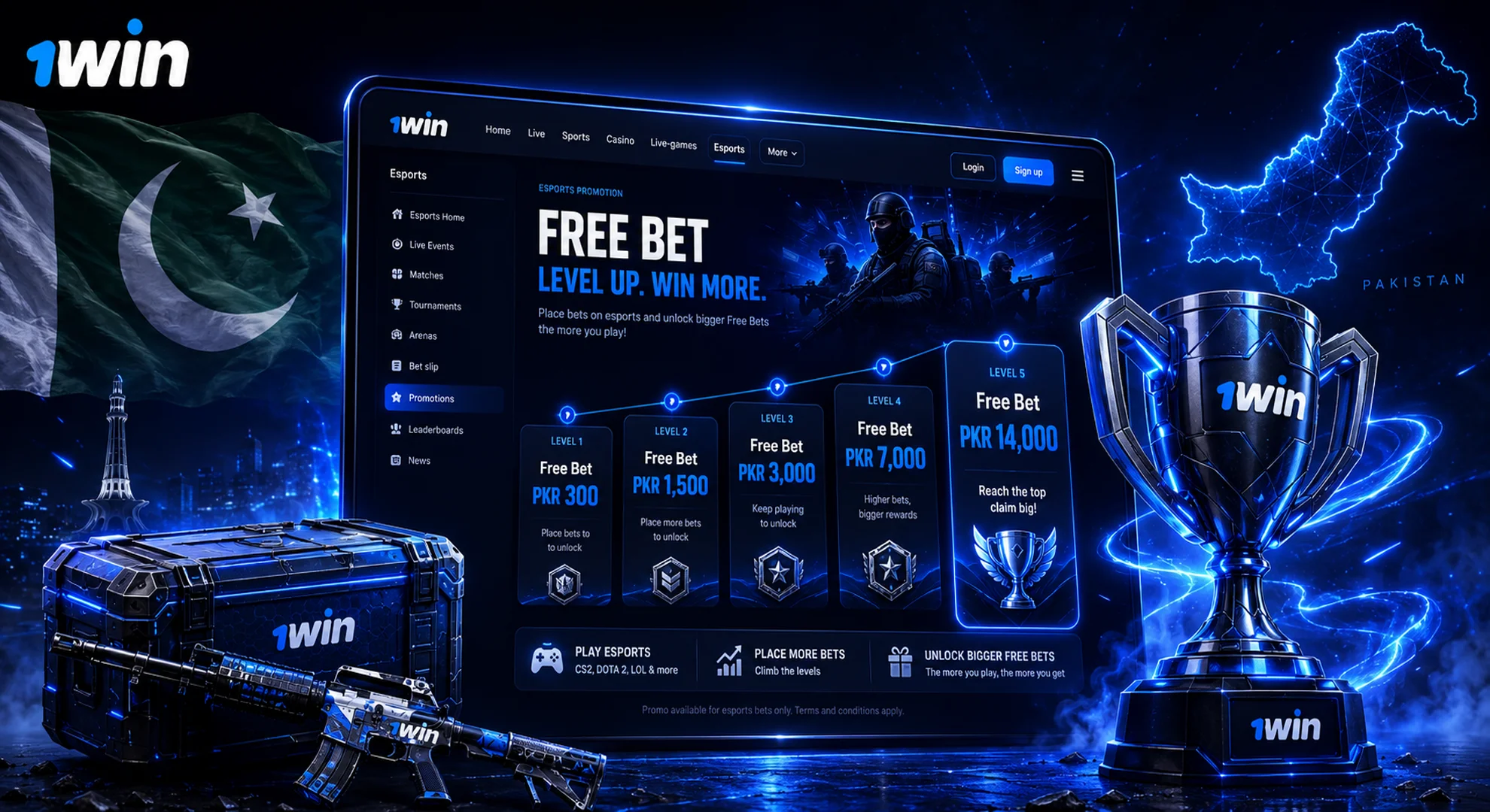 Counter Strike 2 IEM Cologne esports free bet rewards campaign on 1win