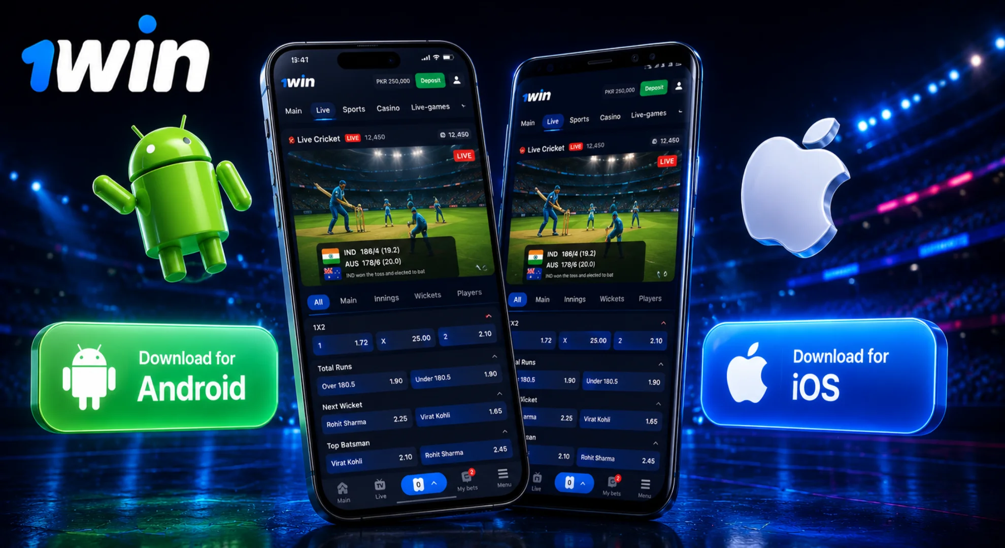 Official 1win mobile app free download for Android APK and iOS devices