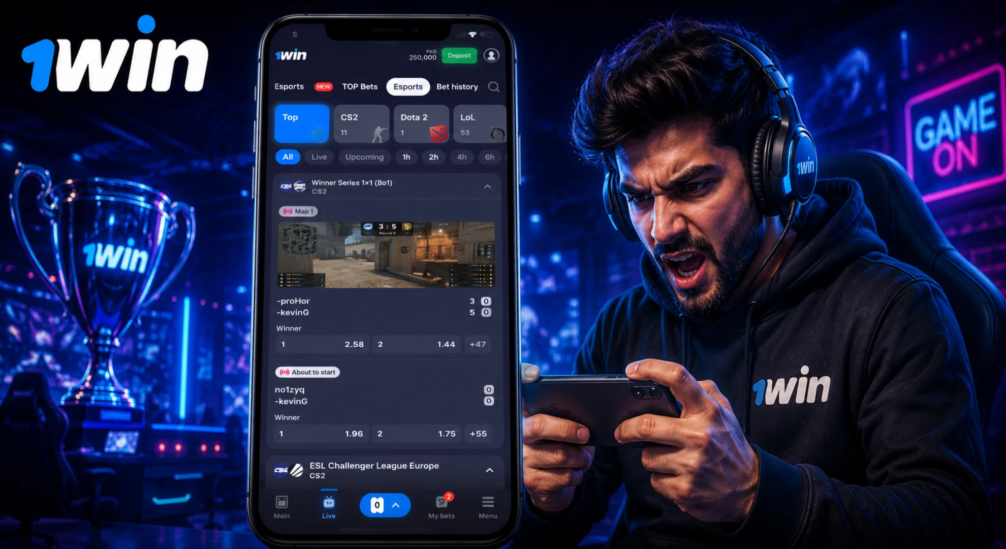 PUBG Mobile regional tournament PMPL and PMGC betting odds on 1win